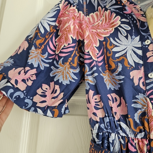 Band Of The Free Floral Mini Dress in Blue and Pink Size Small - Picture 3 of 6